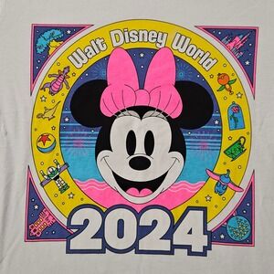 Walt Disney World T‎ Shirt Womens Large White Minnie Mouse 2024 Short Sleeve